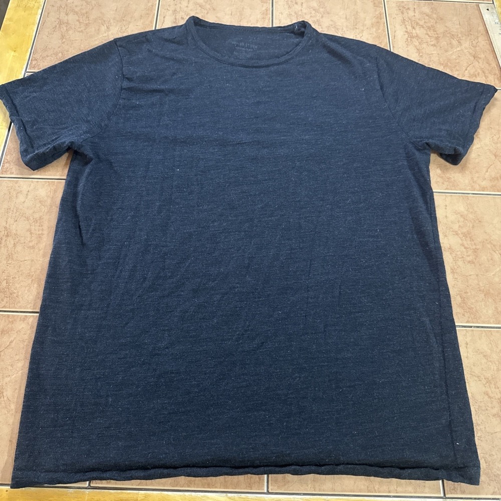 Taylor Stitch Merino Base T Shirt Mens 42 Black Stretch Short Sleeve Crew Neck